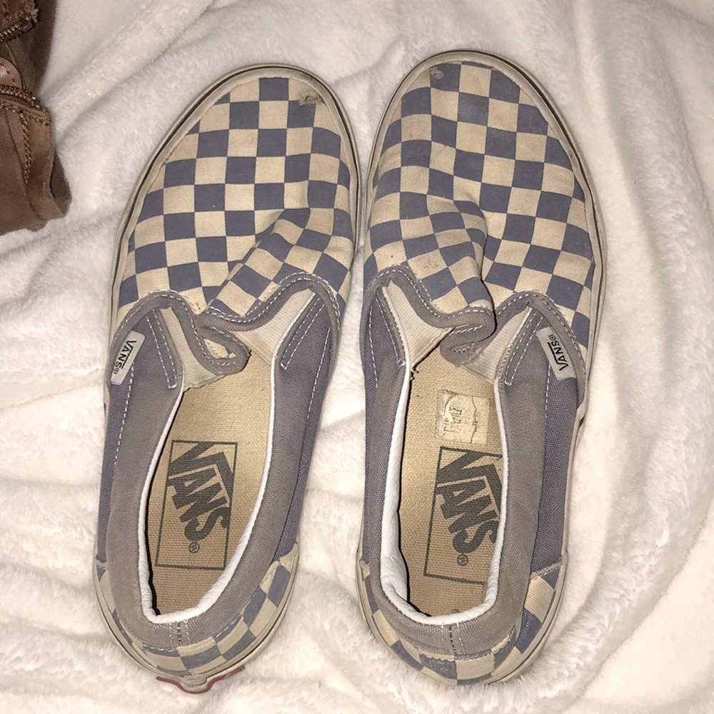 blue checkered vans